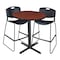 Cain Cain Cafe Table & Chair Sets, 36 W, 36 L, 42 H, Cherry TCB36RNDCH4495BK - alternate 1